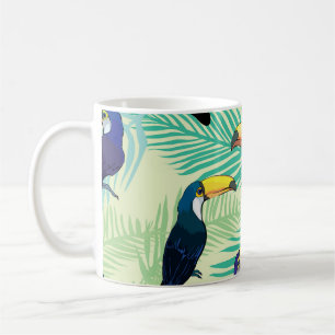 Caneca De Café Toucan Vintage, Ilustração Colorida.