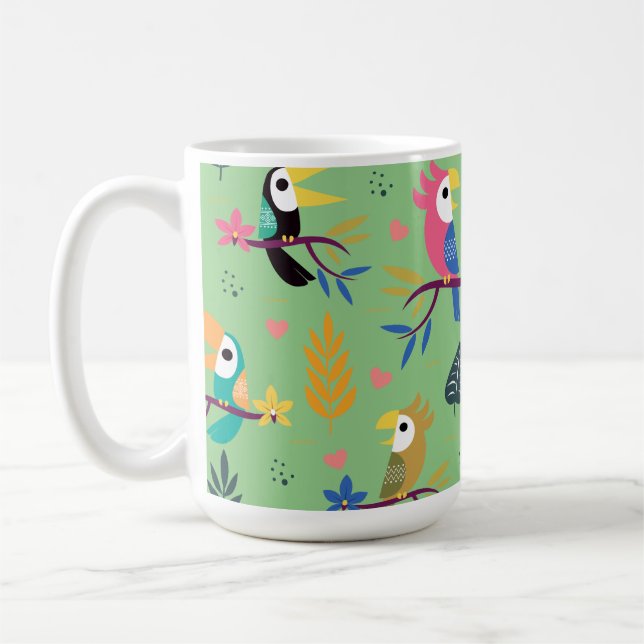 Caneca De Café Toucans & Parrots (Esquerda)