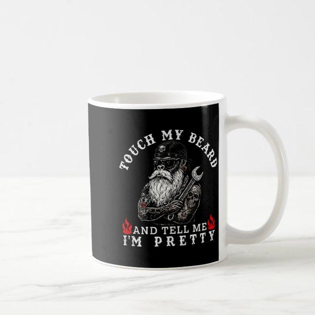 Caneca De Café Touch My Beard And Tell Me I'm Pretty Monkey Funny (Direita)