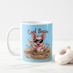 Caneca De Café "Toucinho Legal" Leitão com Óculos de Sol