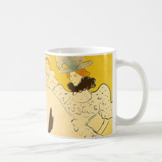 Caneca De Café Toulouse Lautrec Yellow Dancing Girl Poster (Direita)