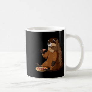 Caneca De Café Toupeira Amante de Pizza Divertida