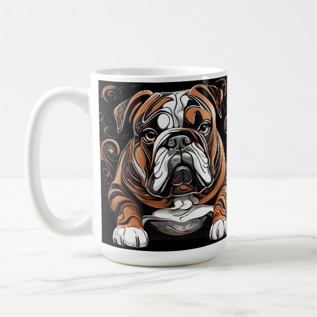 Caneca De Café Touro Britânico Bonito Cachorro (Esquerda)