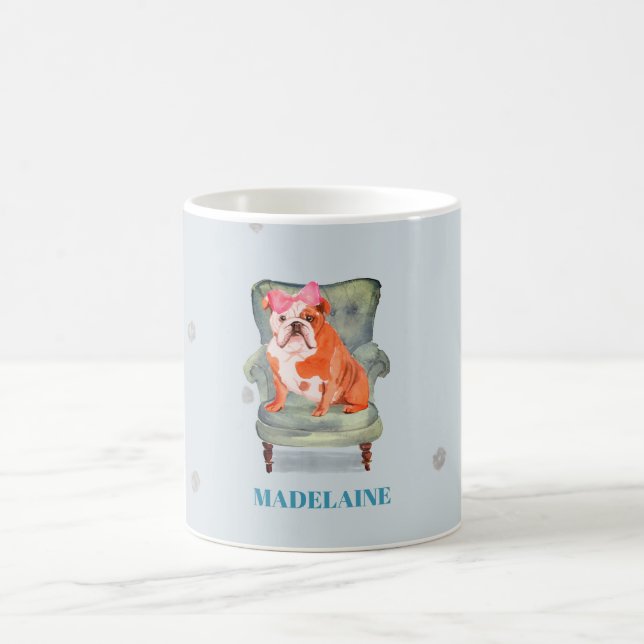Caneca De Café Touro Cachorro Azul Prata Pessoal (Centro)