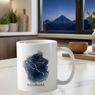 Caneca De Café Touro Constelação Noite Estrelada Nome Personaliza