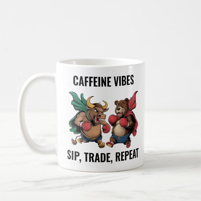 Caneca De Café Touro e Urso Personalizados (Esquerda)