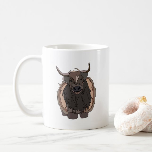 Caneca De Café Touro Gado Touro (Com Donut)