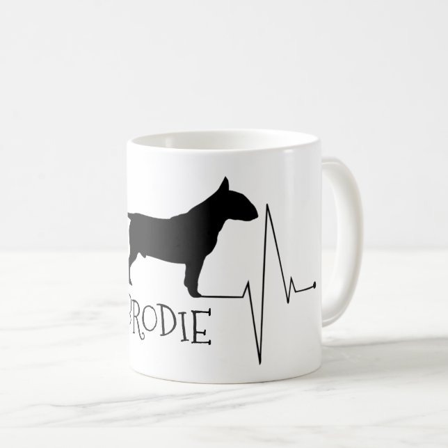 Caneca De Café Touro Personalizado Ama Meu Cachorro Bater (Frente Esquerda)