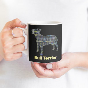 Caneca De Café Touro Terrier Cachorro Amarelo e Preto
