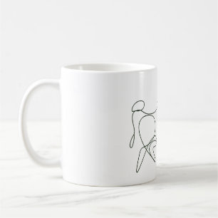 Caneca De Café Touro Touro - Arte da Linha Minimalista
