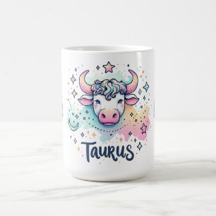 Caneca De Café Touro Touro Colorido Zodíaco Astrologia