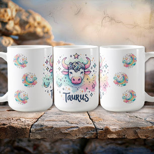 Caneca De Café Touro Touro Colorido Zodíaco Astrologia