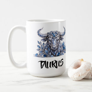 Caneca De Café Touro Zodíaco Cristal Prata