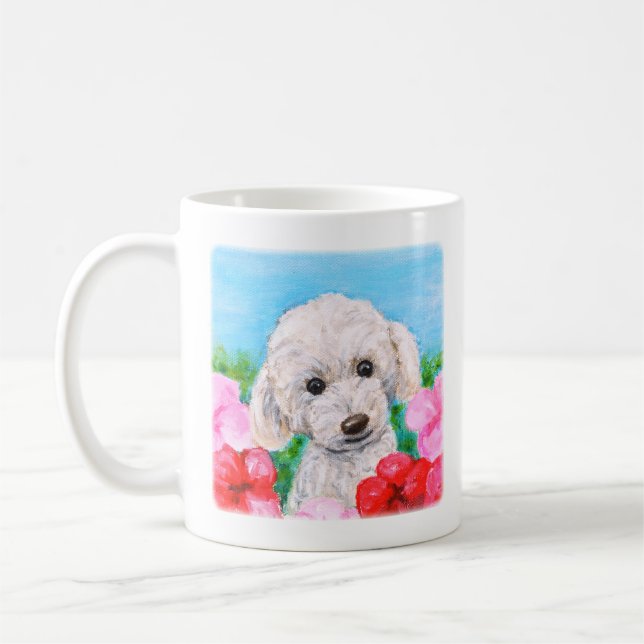 Caneca De Café Toy poodle, Bichon frise, Maltês, Fluffy dog (Esquerda)