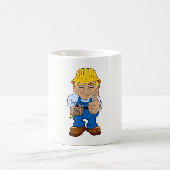 Caneca De Café Trabalhador Com Capacete de Proteção (Centro)