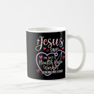 Caneca De Café Trabalhador da Saúde Cristão Jesus Floral