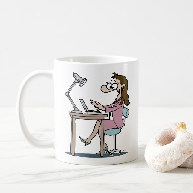 Caneca De Café Trabalhador de Mesa (Com Donut)