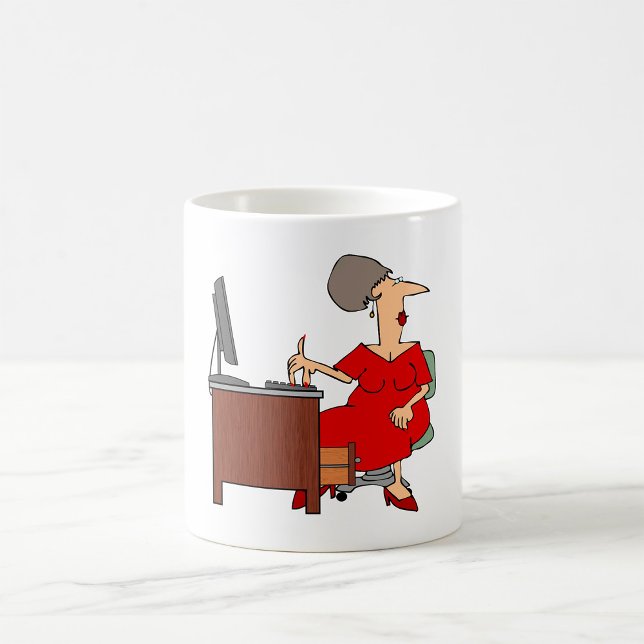 Caneca De Café Trabalhador do Office em Mulheres (Criador carregado)