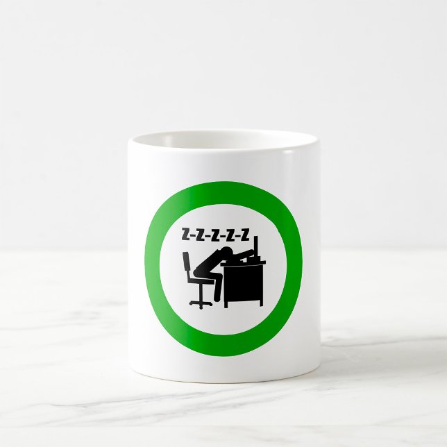 Caneca De Café Trabalhador Engraçado Dormindo na Mesa (Criador carregado)