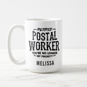 Caneca De Café Trabalhador Postal Aposentado Personalizado Divert