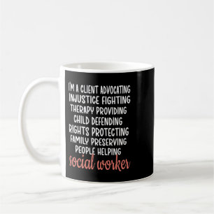 Caneca De Café Trabalhador Social de Definição Curta Mês
