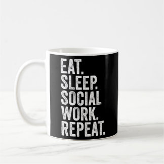 Caneca De Café Trabalhador Social Dorme Trabalho Social Repete