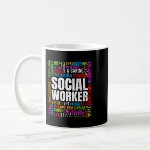 Caneca De Café Trabalhador Social Fala Gráfico Engraçado do Traba