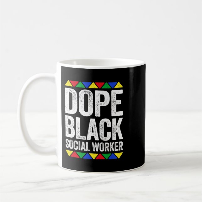 Caneca De Café Trabalhador Social Negro da LCSW African American  (Esquerda)