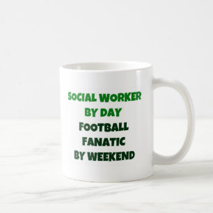 Caneca De Café Trabalhador Social por Futebol Fanático por Dia no