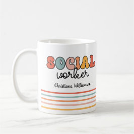 Caneca De Café Trabalhador Social Retroativo Personalizado
