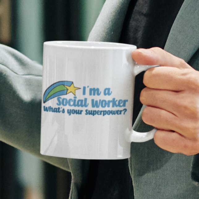 Caneca De Café Trabalhador Social Super Herói (Criador carregado)