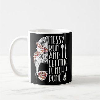 Caneca De Café Trabalhadora de Cafeteria Lady Messy Bun