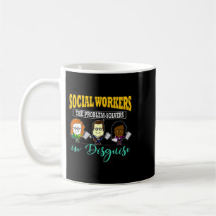 Caneca De Café Trabalhadores Sociais Resolvem Problemas Em Disgui