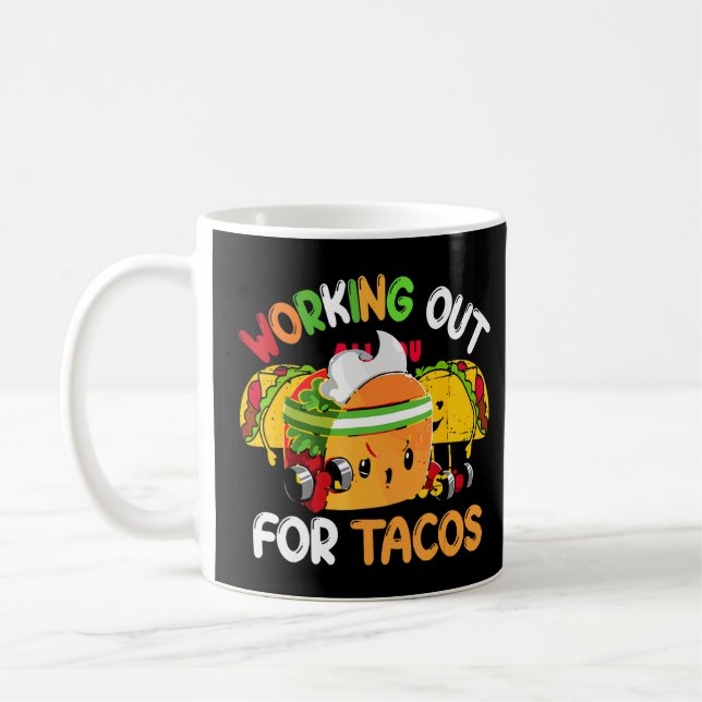 Caneca De Café Trabalhando Para Tacos Apresenta Gym Da Construção (Esquerda)