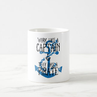 Caneca De Café Trabalhar como um Capitão Jogar como um Pirata