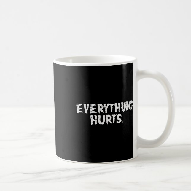 Caneca De Café Trabalhar Tudo Magoa A Malhação Do Exercício De Gi (Direita)