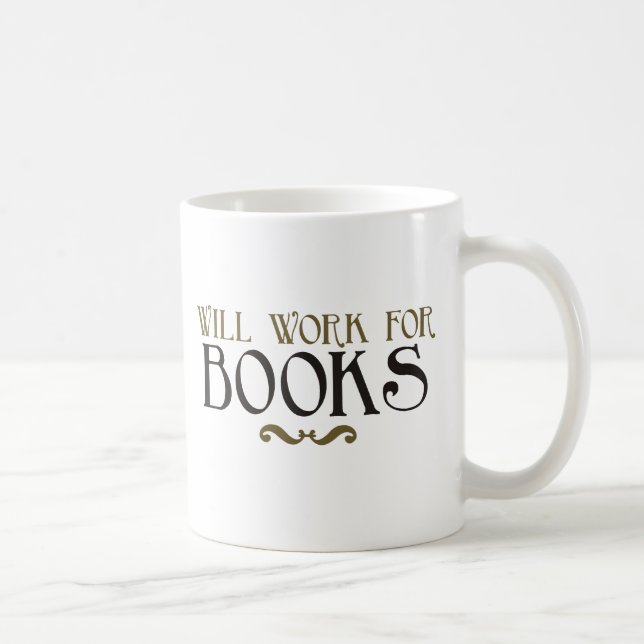 Caneca De Café Trabalhará para livros (Direita)
