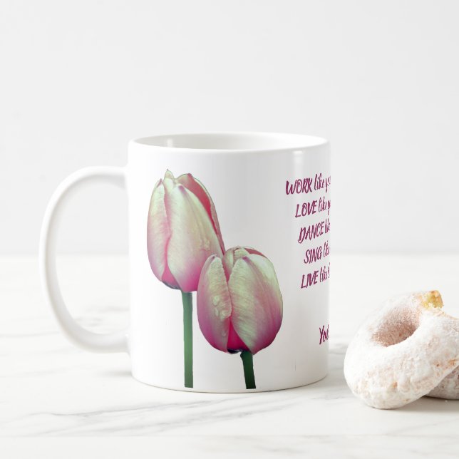 Caneca De Café Trabalhe com dançarinas de dança Tulipas Inspiraci (Com Donut)