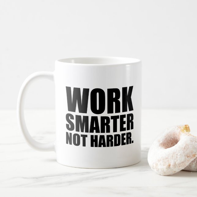 Caneca De Café Trabalhe Mais Inteligente Não Mais Difícil Motivac (Com Donut)