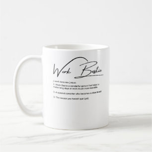 Caneca De Café Trabalho Bestie Engraçado Colega Colega Clássica
