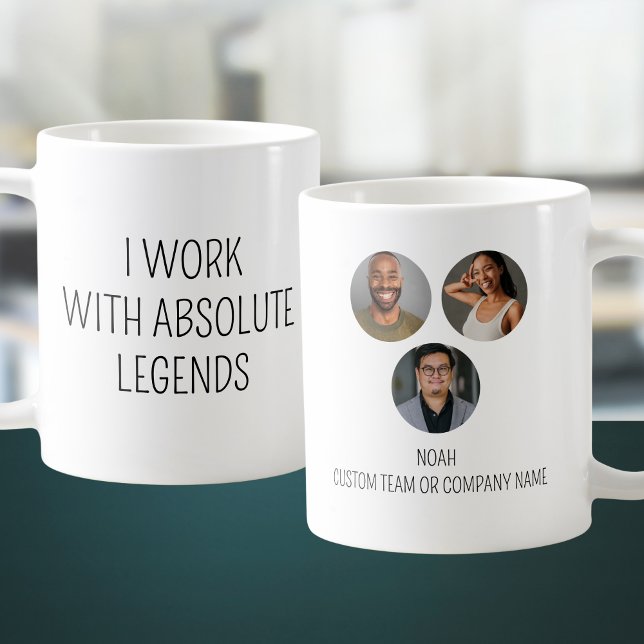 Caneca De Café Trabalho Com Legendas Absolutas 3 Equipe Do Escrit (I Work With Absolute Legends 3 Photo Office Team Coffee Mug
)
