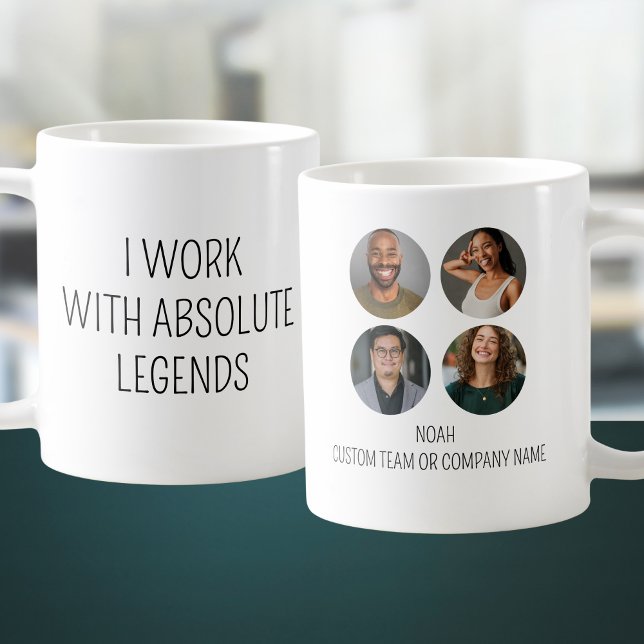 Caneca De Café Trabalho Com Legendas Absolutas 4 Equipe Do Escrit (I Work With Absolute Legends 4 Photo Office Team Coffee Mug
)