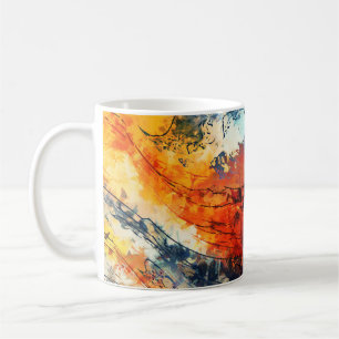 Caneca De Café Trabalho de arte Contemporâneo Abstrato Colorida