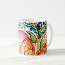 Caneca De Café trabalho de arte de abstrato 1207 - Café Mug
