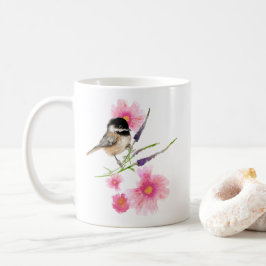 Caneca De Café Trabalho de arte de Aquarela de Chickadee Cute