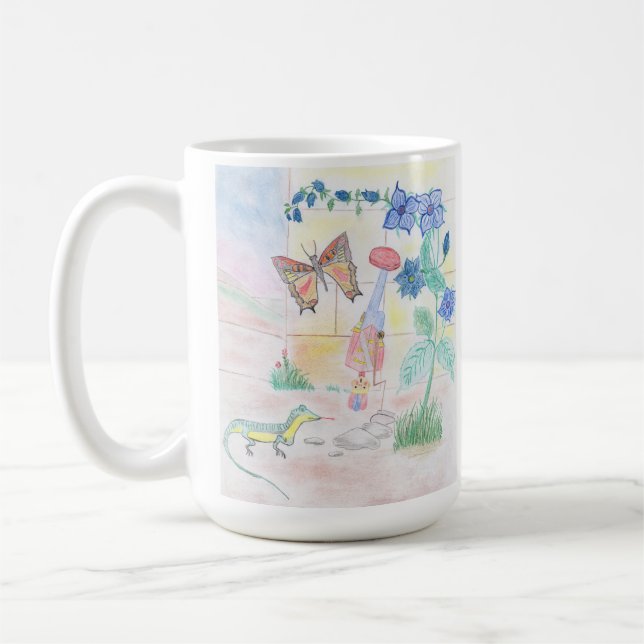 Caneca De Café Trabalho de arte de Crianças Personalizadas, brinq (Esquerda)