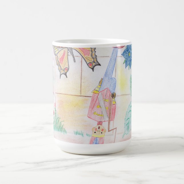 Caneca De Café Trabalho de arte de Crianças Personalizadas, brinq (Centro)