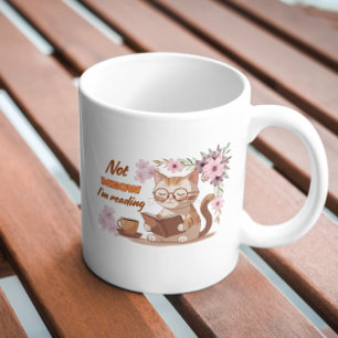 Caneca De Café Trabalho de arte de Leitor de Gatos e Gatos