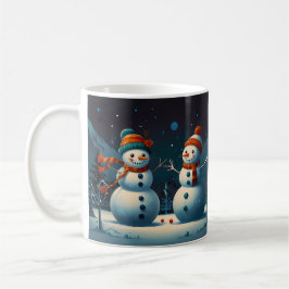Caneca De Café Trabalho de arte de Natal de Snowman