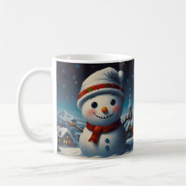 Caneca De Café Trabalho de arte de Natal de Snowman